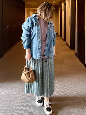 「MEDE19F（メデジュウキュウ）のアイテム（スウェット）」を使った、まんたろうさん（レディース・153cm）の夏コーディネート