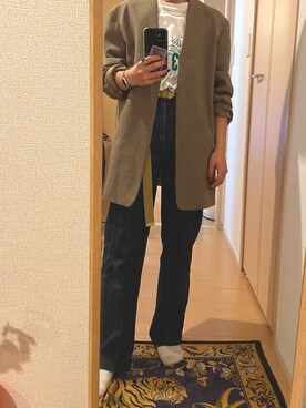 「TODAYFUL（トゥデイフル）のアイテム（ノーカラージャケット）」を使った、３さん（レディース・152cm）の春コーディネート