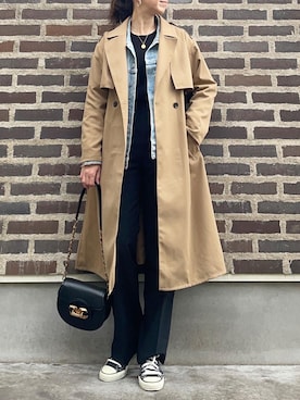 「アイテム（トレンチコート）」を使った、Chieさん（レディース・165cm・40代）の冬コーディネート