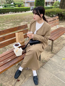 「西裝外套」｜「アイテム（スリッポン）」を使った、Rei  Tungさん（レディース・153cm）の秋コーディネート
