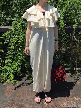 「アイテム（つなぎ/オールインワン）」を使った、shima*.・⭐さん（レディース・157cm）の夏コーディネート