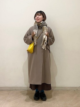「SHIPS any（シップス エニィ）のアイテム（ステンカラーコート）」を使った、久富さん（レディース・161cm）の秋コーディネート