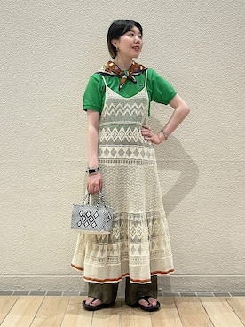 「Casselini（キャセリーニ）のアイテム（財布/小物）」を使った、久富さん（レディース・161cm）の夏コーディネート