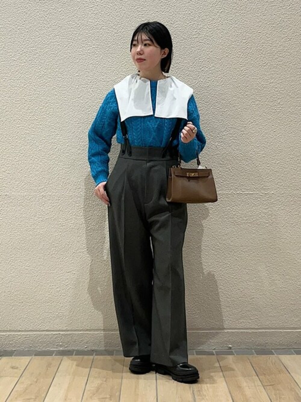 SHIPS any　マニッシュ サスペンダー ワイド パンツ SHIPS any パンツ any:「洗濯機可能」マニッシュ サスペンダー