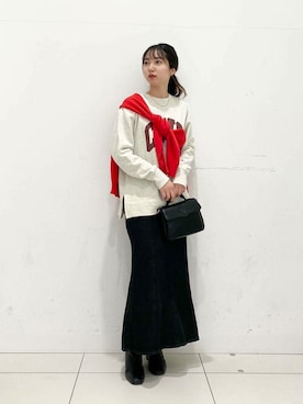 「SENSE OF PLACE by URBAN RESEARCH（センスオブプレイスバイアーバンリサーチ）のアイテム（スウェット）」を使った、SENSE OF PLACE ONLINE STOREさん（レディース・157cm）の冬コーディネート
