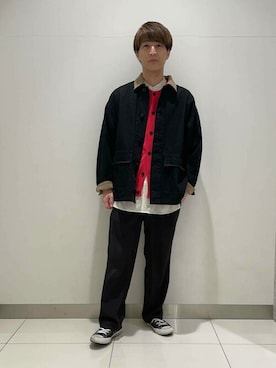 「アイテム（カバーオール）」を使った、SENSE OF PLACE ONLINE STOREさん（メンズ・177cm）の春コーディネート