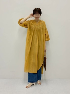 「SENSE OF PLACE by URBAN RESEARCH（センスオブプレイスバイアーバンリサーチ）のアイテム（シャツワンピース）」を使った、SENSE OF PLACE ONLINE STOREさん（レディース・166cm）の春コーディネート