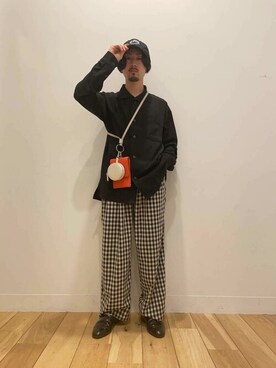 「SENSE OF PLACE by URBAN RESEARCH（センスオブプレイスバイアーバンリサーチ）のベーシックロゴシシュウキャップ（キャップ）」を使った、SENSE OF PLACE ONLINE STOREさん（メンズ・159cm）の春コーディネート