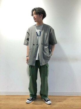 「SENSE OF PLACE by URBAN RESEARCH（センスオブプレイスバイアーバンリサーチ）のアイテム（ノーカラージャケット）」を使った、SENSE OF PLACE ONLINE STOREさん（メンズ・171cm）の春コーディネート