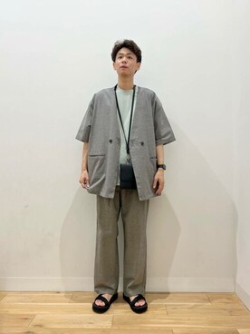 「SENSE OF PLACE by URBAN RESEARCH（センスオブプレイスバイアーバンリサーチ）のアイテム（ノーカラージャケット）」を使った、SENSE OF PLACE ONLINE STOREさん（メンズ・172cm）の春コーディネート