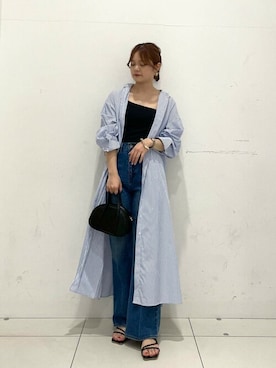 「SENSE OF PLACE by URBAN RESEARCH（センスオブプレイスバイアーバンリサーチ）のアイテム（シャツワンピース）」を使った、SENSE OF PLACE ONLINE STOREさん（レディース・160cm）の夏コーディネート