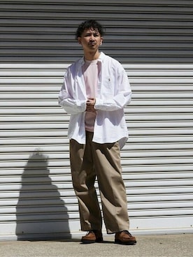 「Yonetomi（ヨネトミ）のアイテム」を使った、enoさん（メンズ・174cm）の春コーディネート