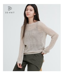 UNIQLO | 3Dメッシュクルーネックセーター（長袖）カラー: 02 LIGHT GRAY／サイズ：L(ニット/セーター)