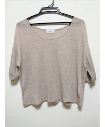 KBF | クロップド5分袖シアーカットソー / one size(Tシャツ/カットソー)