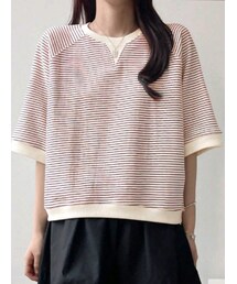 SHEIN | DAZY ドロップショルダースウェットTシャツ カラー: バーガンディ／サイズ: L(スウェット)