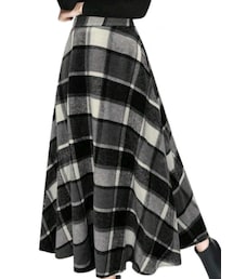 SHEIN | ハイウエストチェックロングスカート サイズ:S(JP−L)(スカート)
