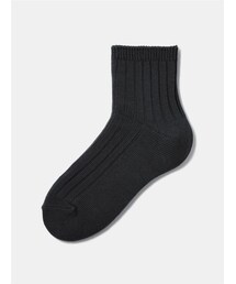 tutuanna | 綿混リブソックス12cm丈／カラー：黒(ソックス/靴下)
