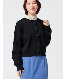 GU | 2WAYクロップドカーディガン(長袖)カラー: 09 BLACK(カーディガン/ボレロ)