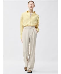 GU | タックワイドパンツ+EC(丈長め)カラー：30 NATURAL／サイズ：M(スラックス)