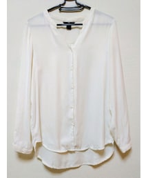 H&M | ノッチネックボタンフロントシアーシャツ size: EUR36/US6(シャツ/ブラウス)