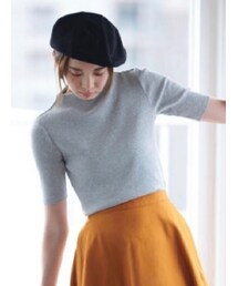UNIQLO | リブハイネックT（5分袖）サイズ：XL(Tシャツ/カットソー)