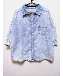 MAJESTIC LEGON | ドロップショルダー5分袖デニムシャツ / size: FREE(シャツ/ブラウス)