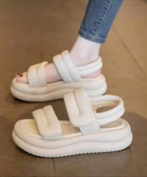 SHEIN | パフィーストラップ厚底サンダル size: 39(サンダル)