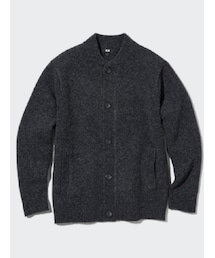 UNIQLO | スフレヤーンカーディガン（長袖）カラー：08 DARK GRAY／サイズ：男女兼用M(カーディガン/ボレロ)