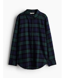 H&M | コットンフランネルシャツ カラー:ネイビーブルー/チェック／サイズ:L(シャツ/ブラウス)