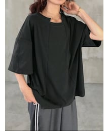 SHEIN | FRIFUL ルーズフィットTシャツ カラー:チャコールグレー／サイズ:L(Tシャツ/カットソー)