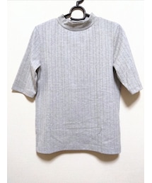 GU | リブハイネックT(5分袖)サイズ：M(Tシャツ/カットソー)