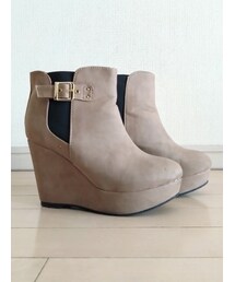 WEGO | BROWNY 厚底サイドゴアショートブーツ サイズ：L(ブーツ)