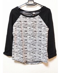 H&M | ゼブラ柄ラグランスウェットトップス size: XS(EUR/US)(スウェット)