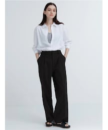 UNIQLO | タックワイドパンツ（ワンタック）カラー：09 BLACK／サイズ：M(スラックス)