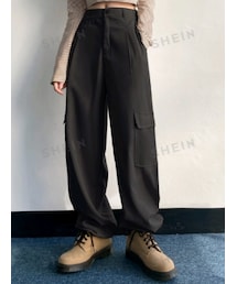 SHEIN | DAZY ドローストリング付きカーゴパンツ カラー:Black／サイズ：JP-L(カーゴパンツ)