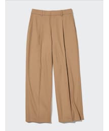 UNIQLO | タックワイドパンツ（丈標準69～71cm）カラー: 32 BEIGE／サイズ：M(スラックス)