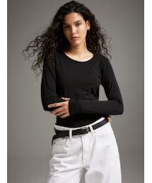 H&M | 長袖ジャージートップス カラー：ブラック／サイズ：L(Tシャツ/カットソー)