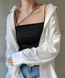 SHEIN | FRIFUL スパゲッティストラップキャミソール カラー:ブラック／サイズ:M(キャミソール)