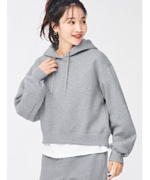 GU | クロップドスウェットパーカ(長袖)カラー: 03 GRAY／サイズ：M(パーカー)