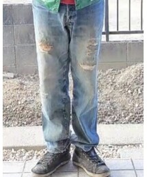 T-19 | スケーターブランドのT-19　赤耳リジットから色落ち　90s(デニムパンツ)