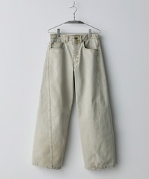 WYM LIDNM | VINTAGE WASHED CURVED DENIM(デニムパンツ)
