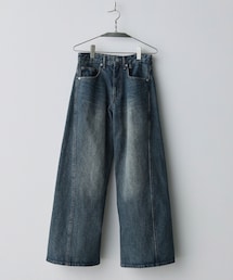 WYM LIDNM | CURVED FLARE BAGGY DENIM(デニムパンツ)