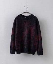 WYM LIDNM | MOHAIR BLEND JACQUARD SHAGGY KNIT(ニット/セーター)