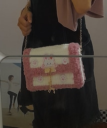 粉色毛毛側背包 | ショルダーバッグ