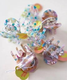 Chunks | size...2.5×3.5cm / color...クリアブルー・マーブル(バレッタ/ヘアクリップ)