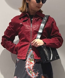 Desigual | クロップド丈 フェイクレザー ジャケット(ライダースジャケット)