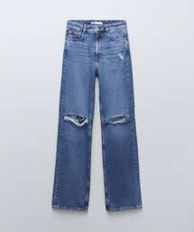 ZARA | FULL LENGTH リップドデニムパンツ / 34(デニムパンツ)