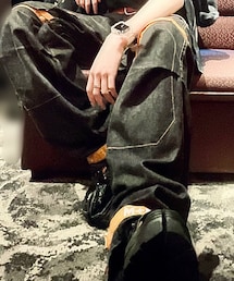 MARITHE + FRANCOIS GIRBAUD | USEDで購入したMARTHE+FRANCOIS GIRBAUDのデニムカーゴです。めちゃくちゃオーバーサイズで厚底履かないとずります。(デニムパンツ)