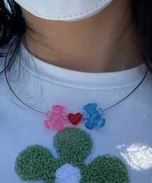 gurmm. | couple bear necklace🧸💗(handmade)(ネックレス)