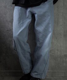 GU | GU:カラーカーブタックパンツ　サイズ/S 色/BLUE(デニムパンツ)